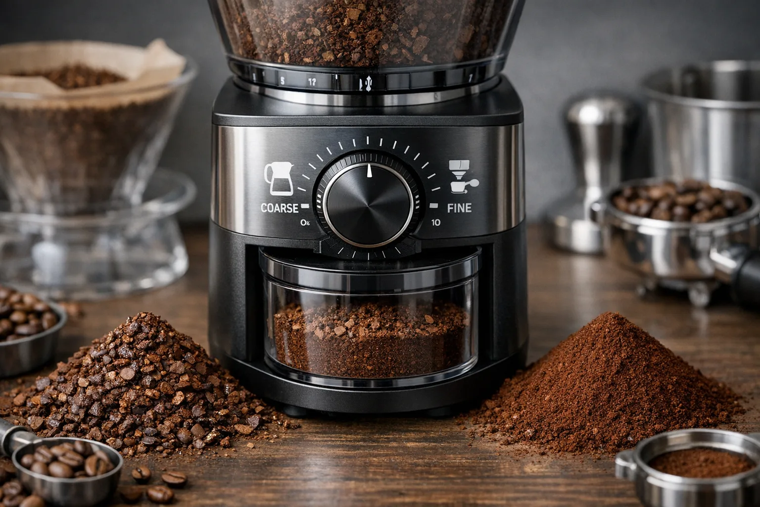 Die richtige Mahlgrad-Einstellung an der Kaffeemuehle fuer Filterkaffee und Espresso
