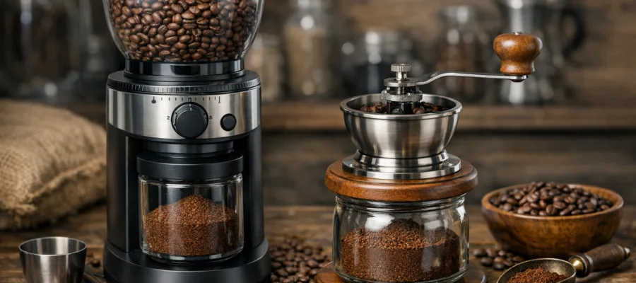 Kaffeemuehle kaufen: Die ultimative Kaufberatung fuer elektrische & Hand-Kaffeemuehlen