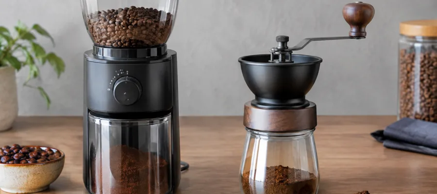 Elektrische vs. manuelle Kaffeemuehle bedienen: Unterschiede in der Handhabung erlaeutert